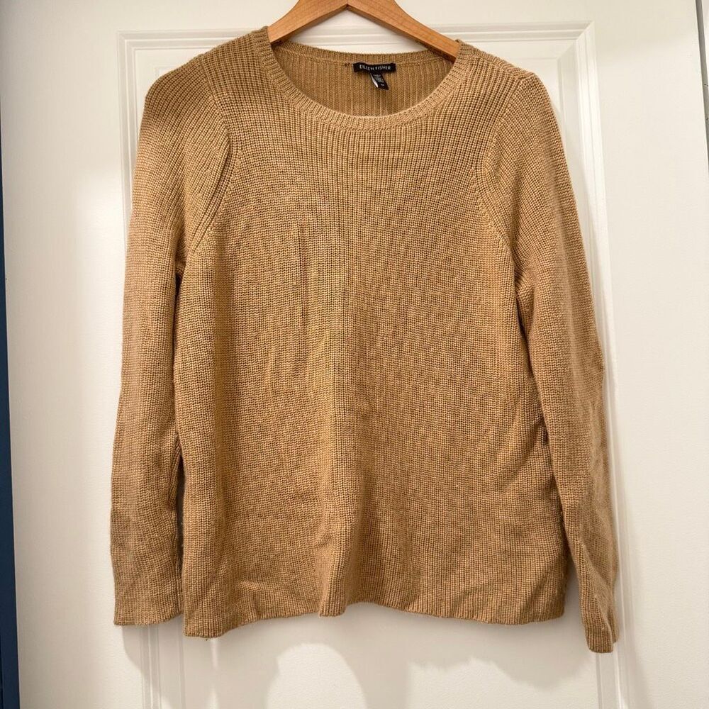 Eileen Fisher Raglan Pullover Sweater 100% Extra Fine Merino Wool Size S